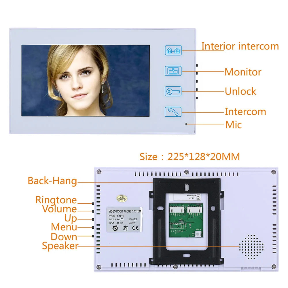7inch Video Door Phone Intercom Doorbell With RFID Password IR-CUT 1000TV Line Camera Wireless Remote Access Control System