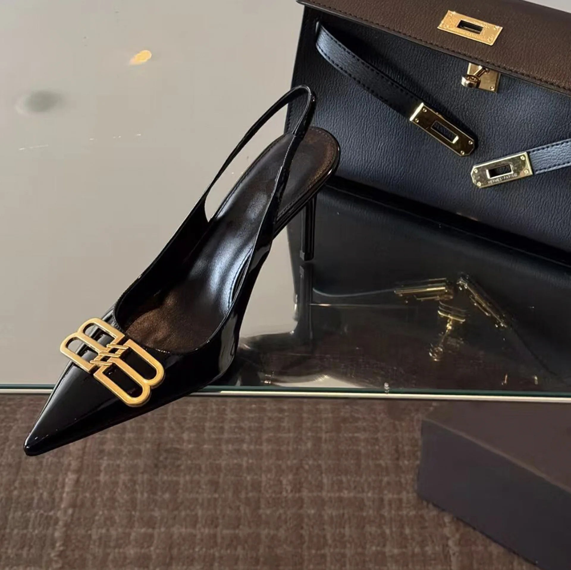 New Hot Selling High Quality Pointed Toe Shallow Mouth High-end Black High Heels