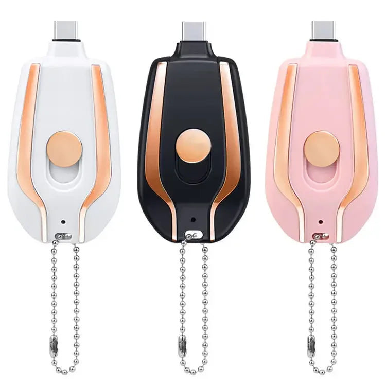 Mini Portable Charger 1500mAh Keychain Battery for iPhone and USB-C Tidesmit