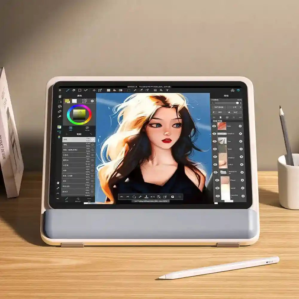 Foldable Tablet Stand – Adjustable Ergonomic Riser White | Tidesmit Tidesmit