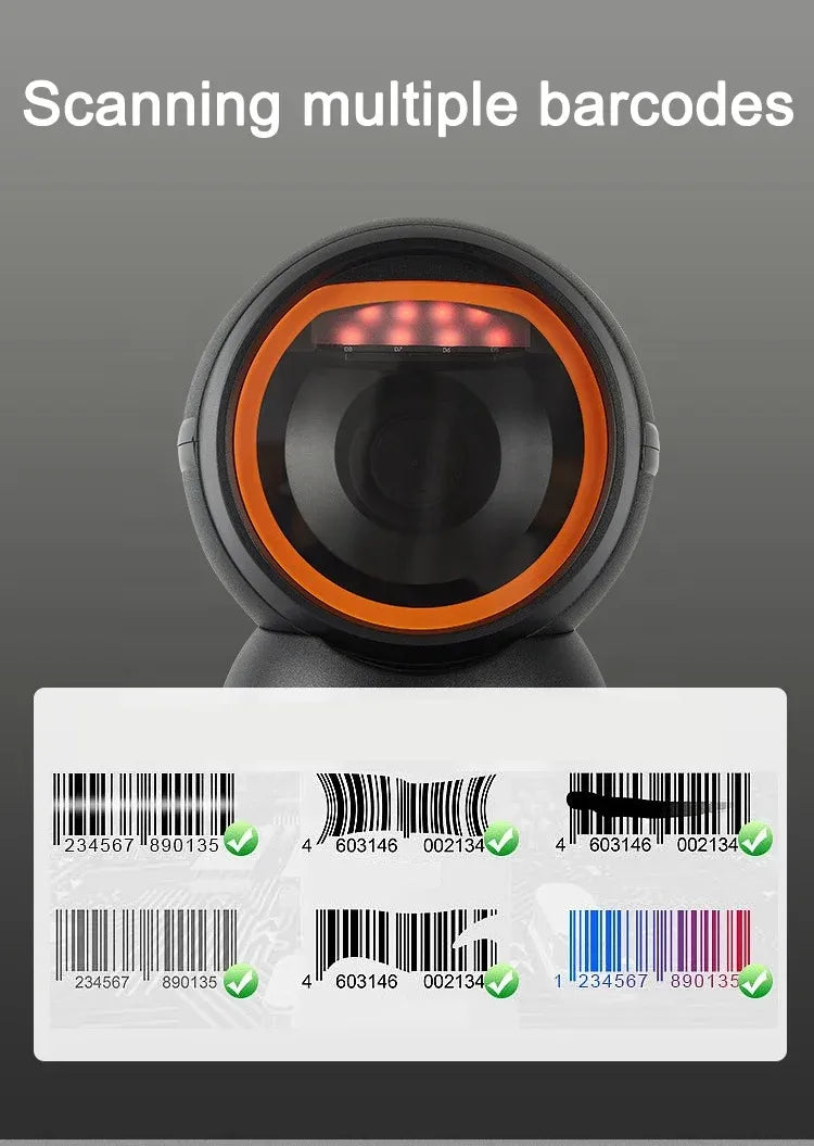 Custom Desktop 1D 2D Barcode Scanner Wireless QR Reader USB & RS232 Supermarkets Retail Malls Use Direct Stock Qr Code Scanner