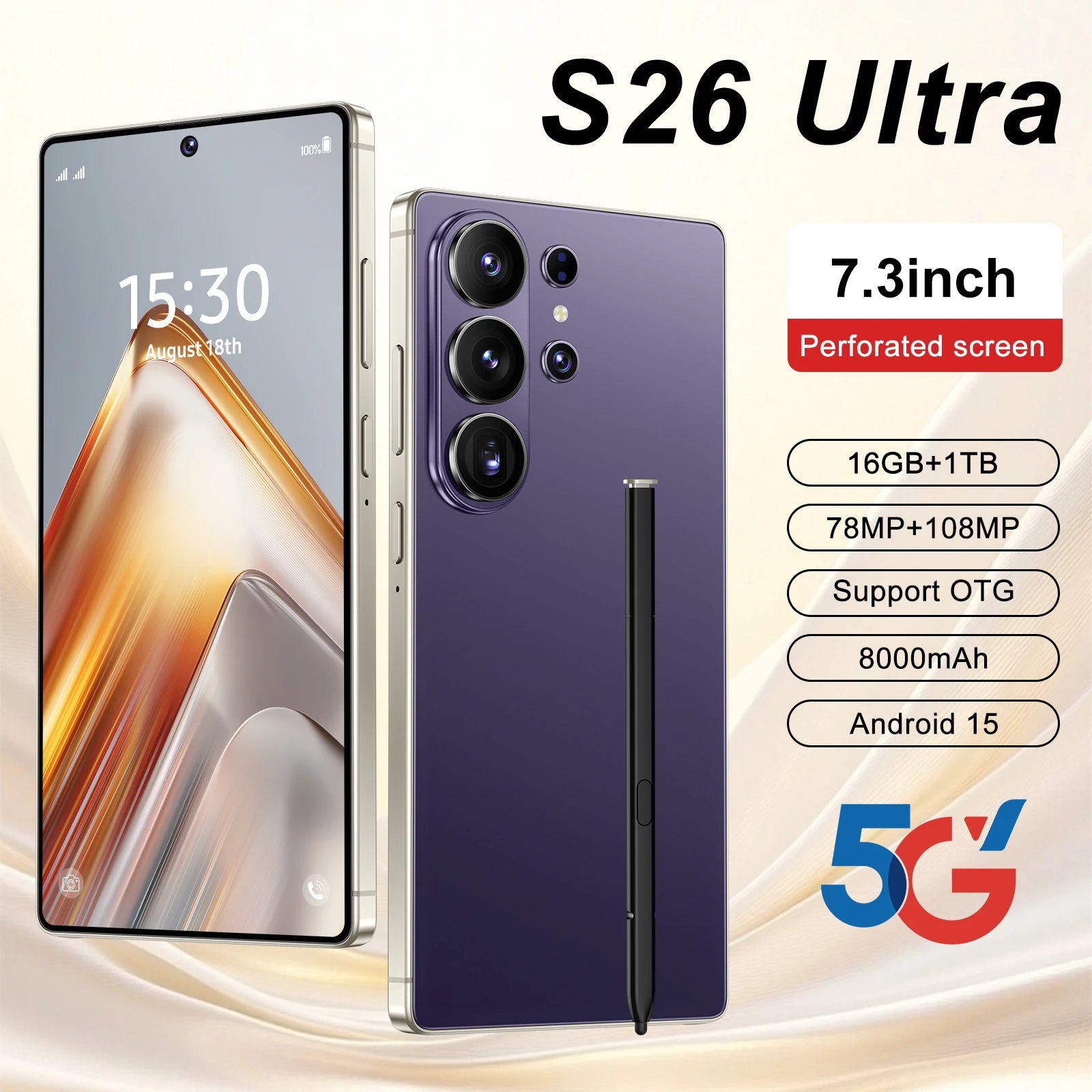 Factory Low Price S26 Ultra Hot Sale Phone with High-Definition Photography Dual-SIM 5G