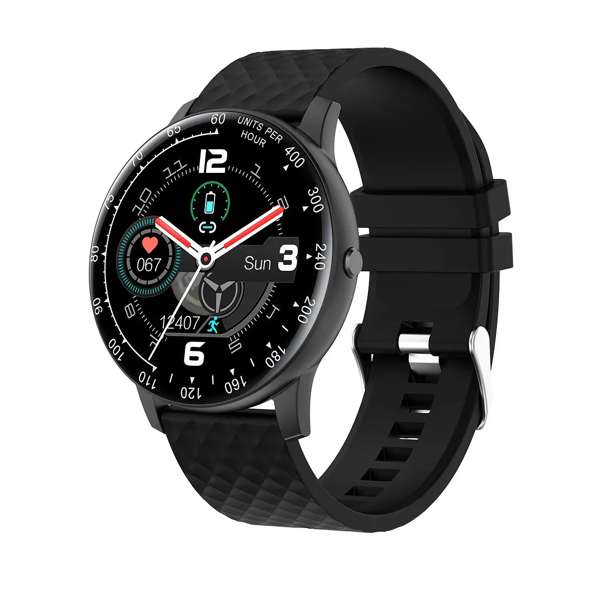 Waterproof Fitness Tracker Smartwatch with Heart Rate & GPS - Black 02 Black 02 My Store