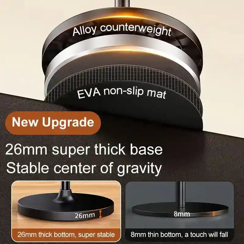 Adjustable Floor Phone Stand 360-Degree Rotating Metal Holder Tidesmit