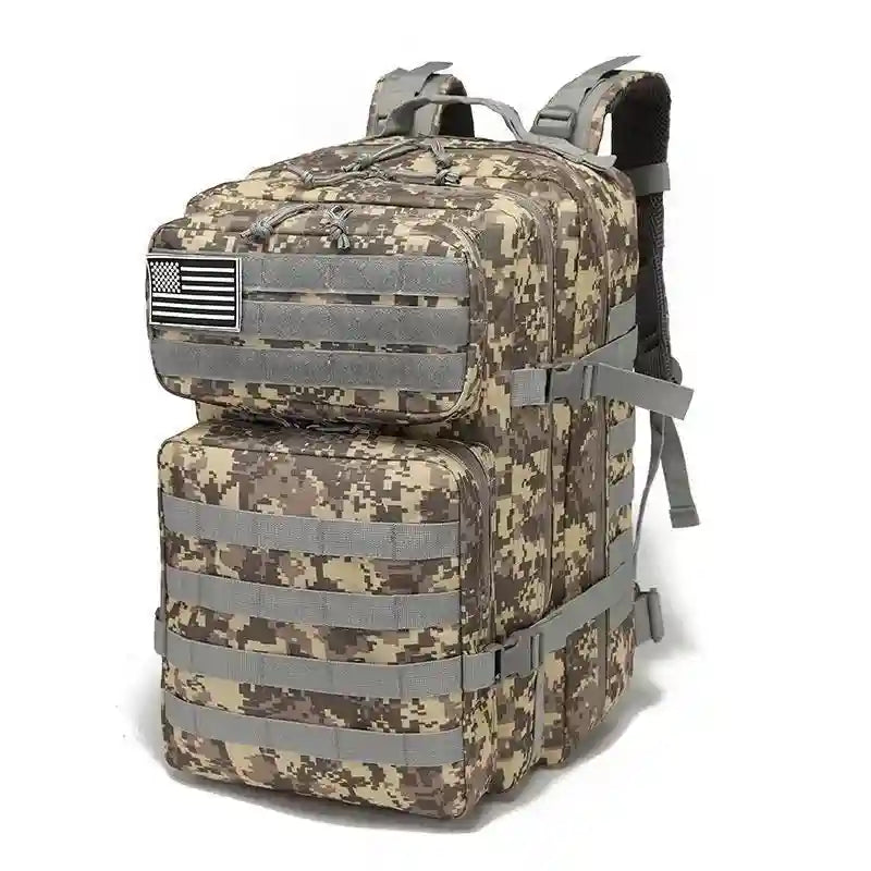 45L Tactical Waterproof Backpack - Durable Gym and Trekking Bag Grey 45 Liters Tidesmit