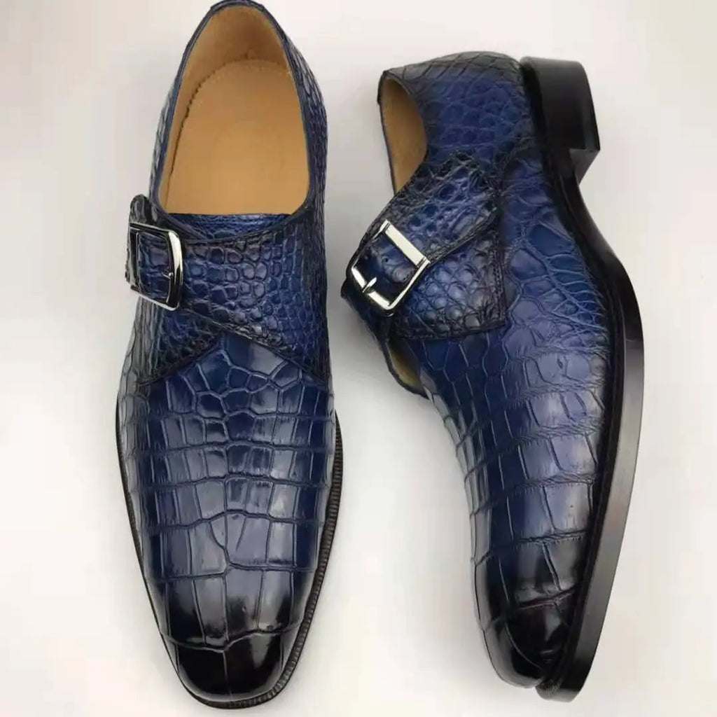 Goodyear Genuine crocodile Leather Men's Shoes 47 alligator Watch Strap Mens Custom Shoes Customized Monk Strap Party Shoes Men