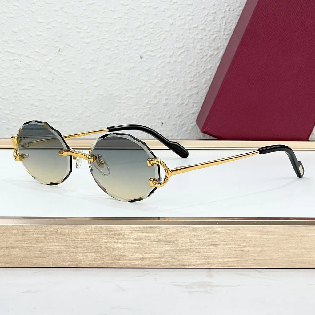 Dropshipping Luxury Sunglasses CT High End Rimless SunGlasses for Retailers Trendy Anti Glare Eyewear for Street Style With Logo