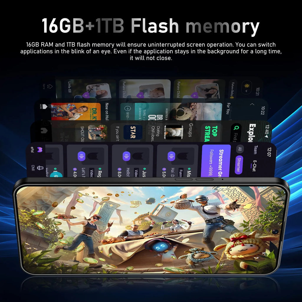 Tidesmit Note 50 Pro 5G smartphone with 108MP camera 1TB storage and 7.3 inch display global version