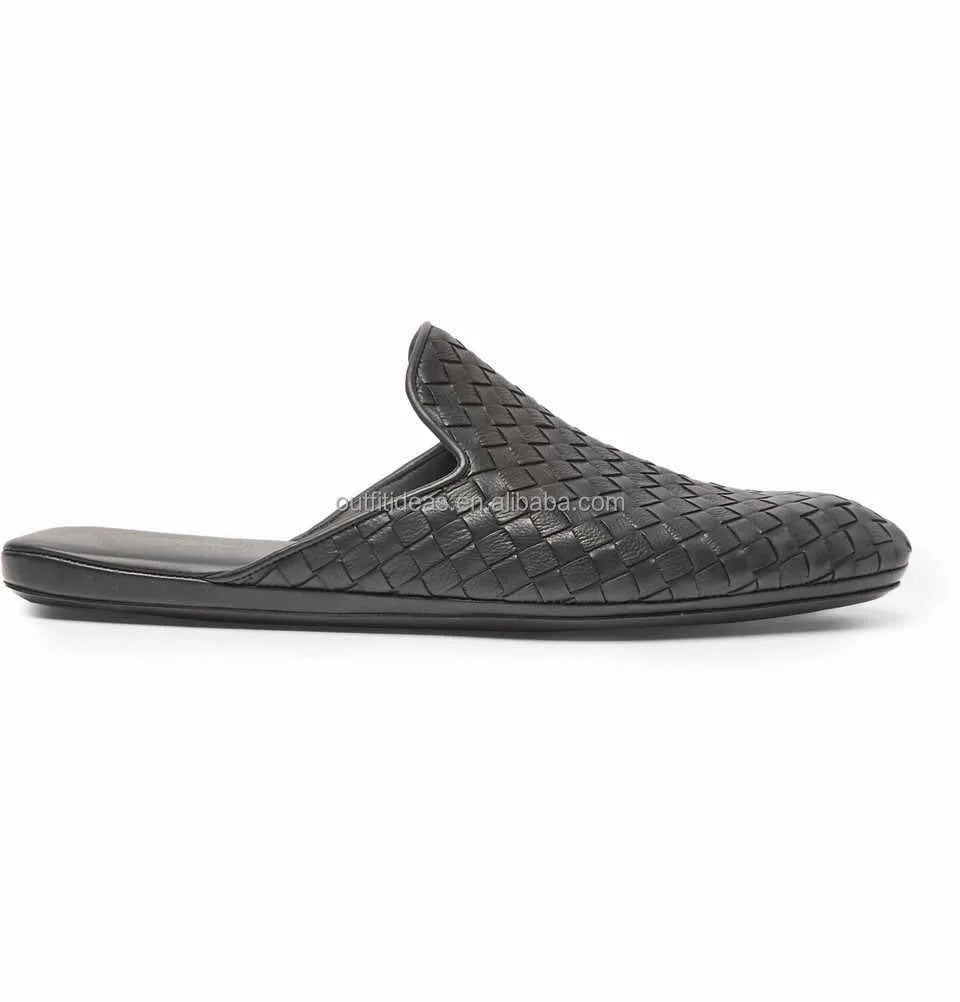 New With Tags Women Lambskin Genuine Leather All-Over Intrecciato Woven Leather Open-back Mule Slippers Flat Dress Shoes for Men