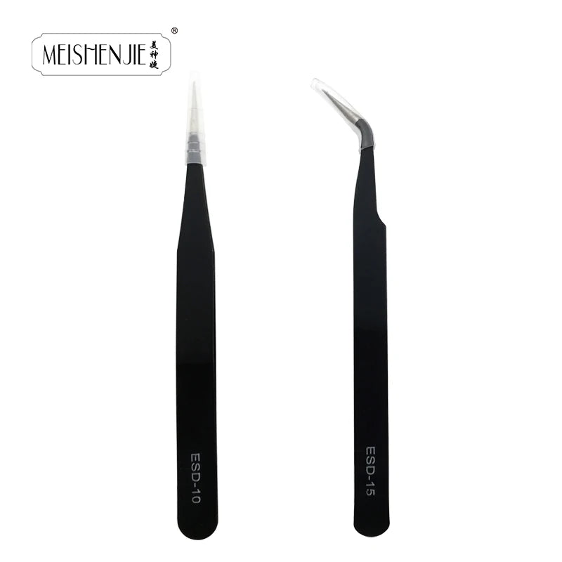 MEISHENJIE 1PC Stainless Steel Curved Straight Eyebrow False Eyelash Tweezers Nail Art Extension Makeup Tool Eeyelashes