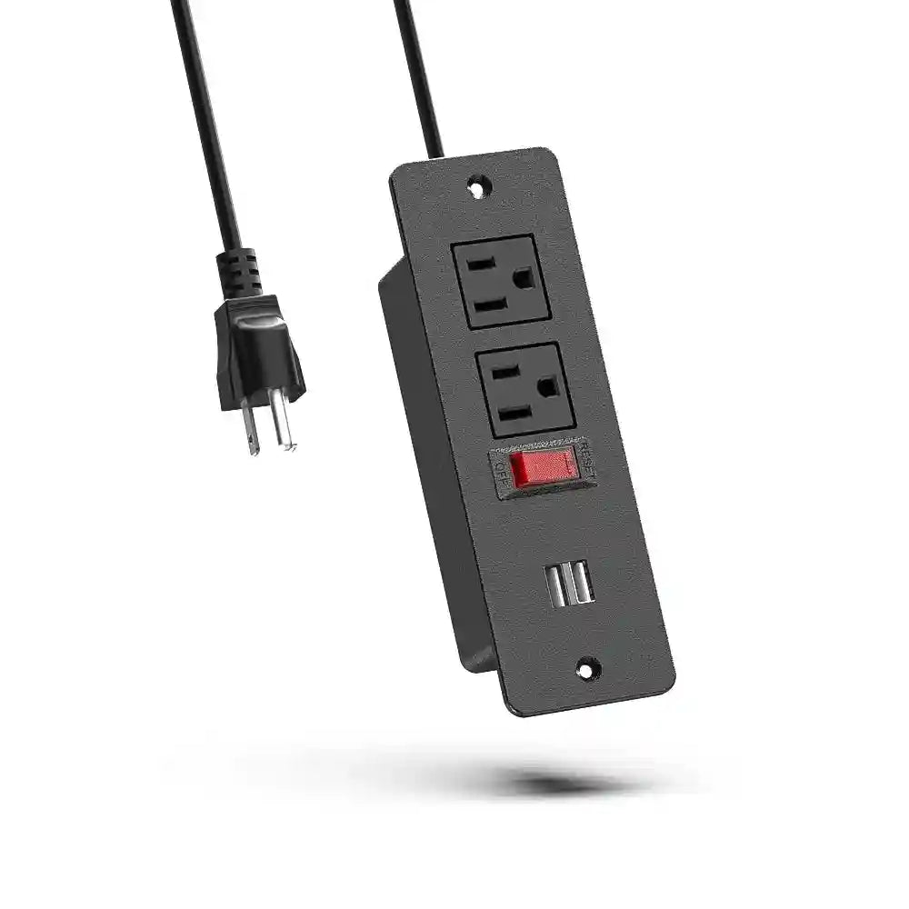Recessed Power Strip for Desk – Dual USB-C Fast Charging & EU Socket Tidesmit