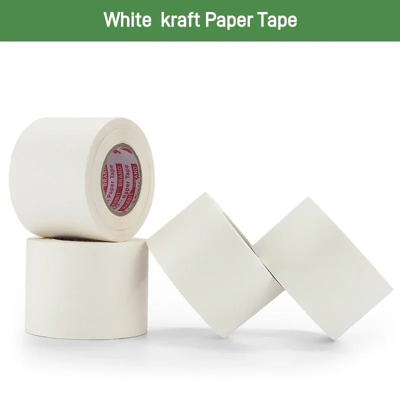 White kraft paper tape roll with loose end for sealing