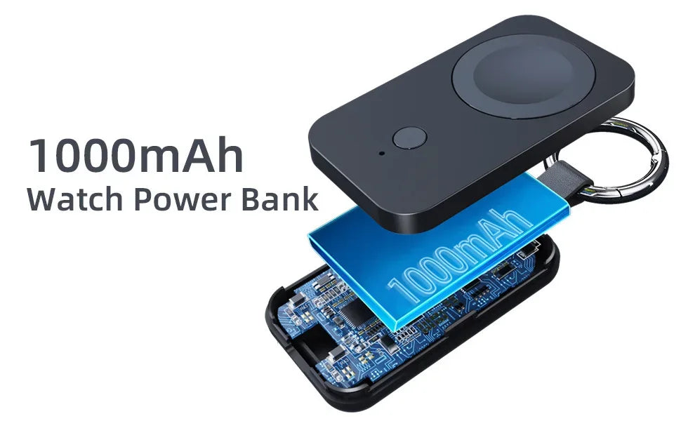 Magnetic Apple Watch Power Bank 1000mAh Portable Keychain Charger Tidesmit