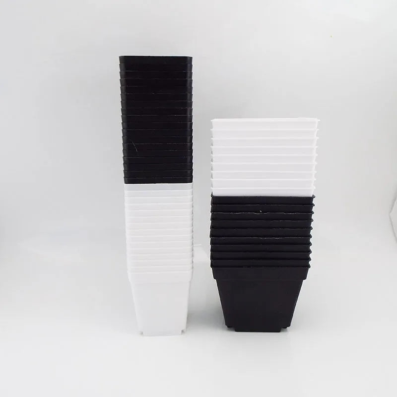 Avilable Thicken Mini Flower Pots Planters Plastic Creative Small Square Nursery Pot Garden Desk Home Office Decoration B2