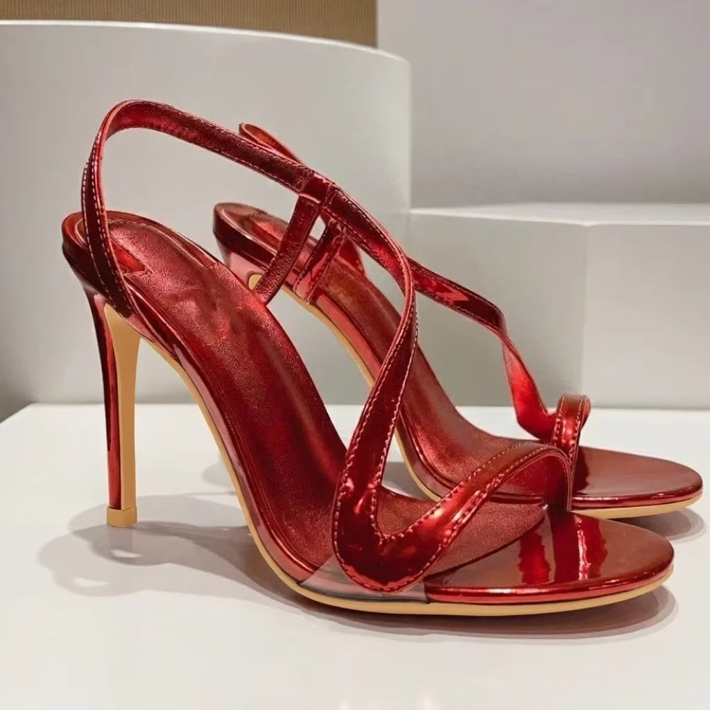 Yuejinlong Elegant Rhinestone Single Strap High Heels Sexy Snake Wrap Open Toe Stiletto Sandals Exquisite Party Shoes 2026
