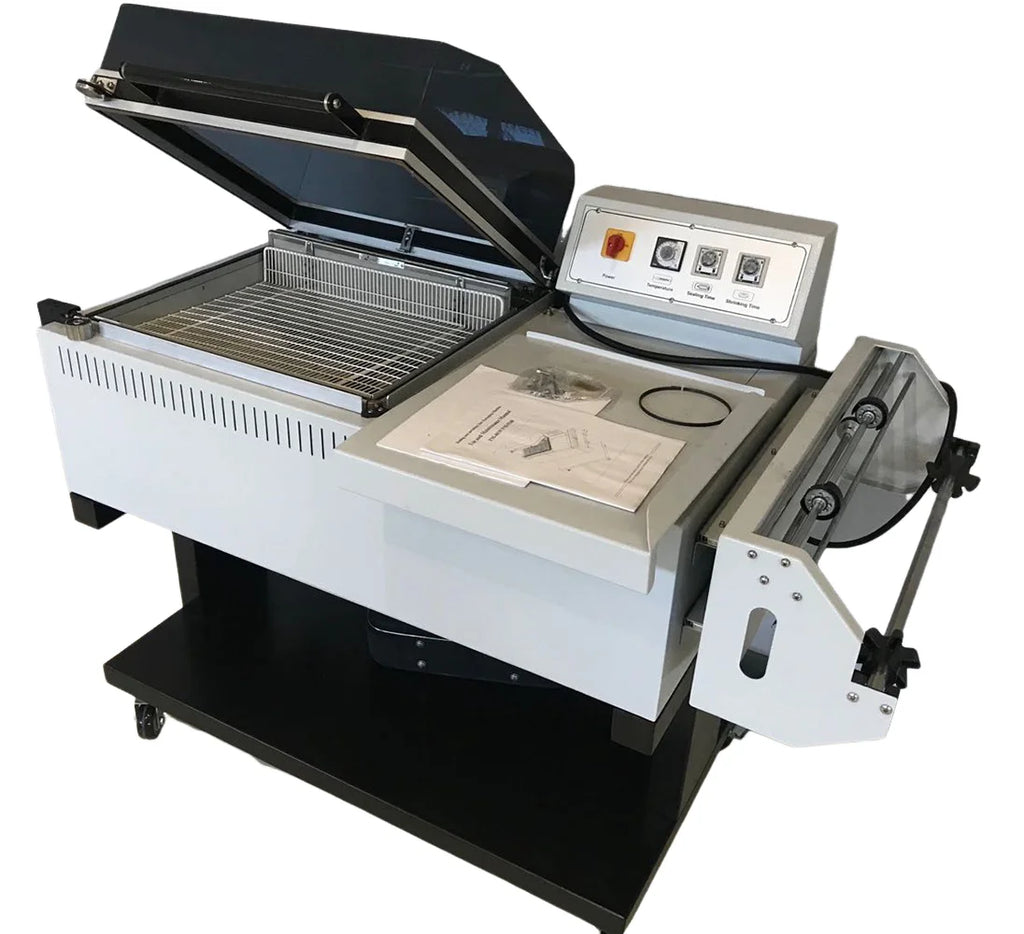 Hipac Automatic 2 in 1 Plastic Shrink Flim Wrapping Machine Thermal-Shrink Sealing Packaging Machine FM-5540 Eggs Ceramic Tile