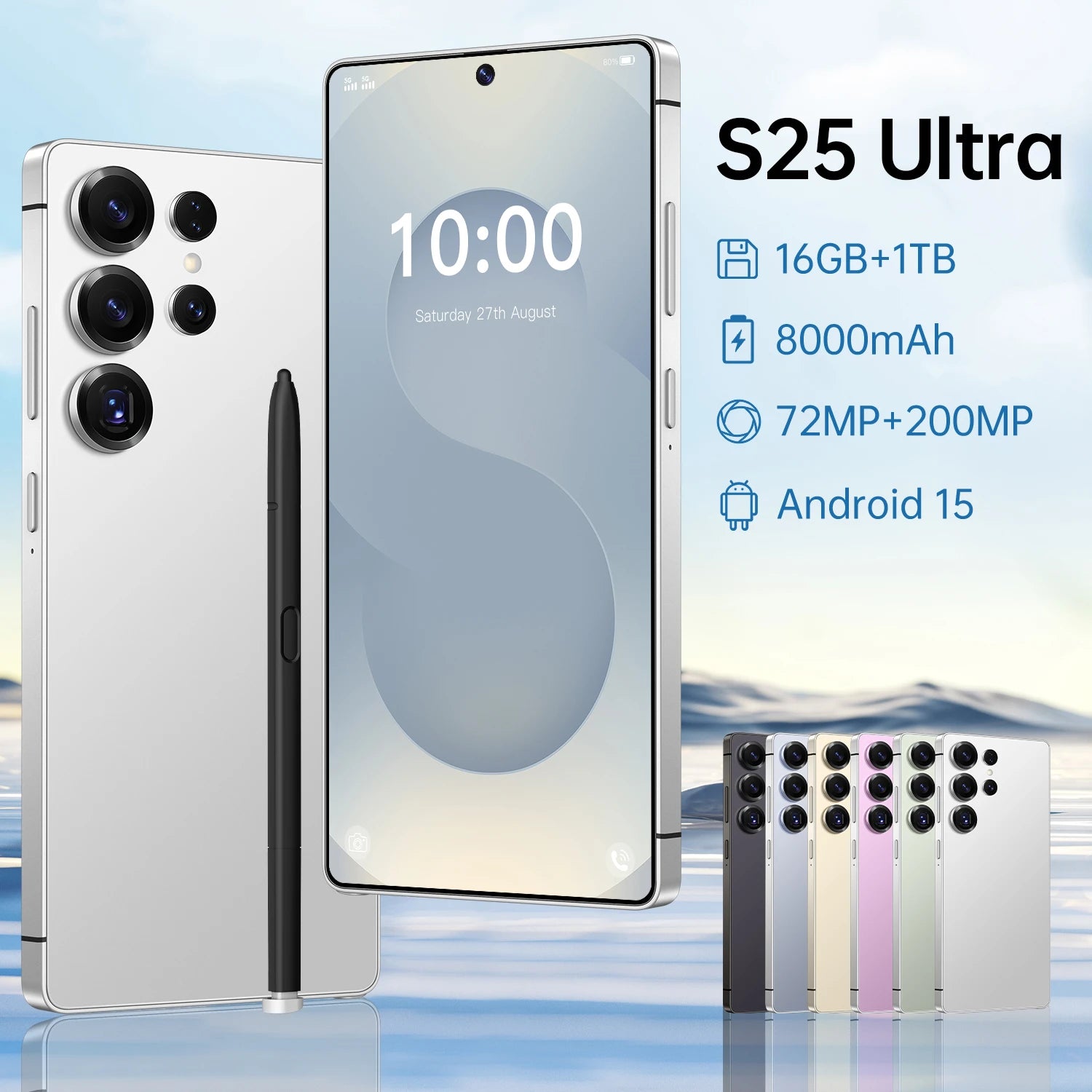 S25 Ultra 5G Smartphone 1TB 16GB RAM AMOLED Display | Tidesmit White 16g 1TB Tidesmit