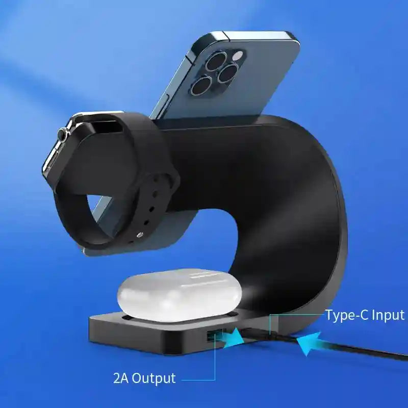 4-in-1 Magnetic Wireless Charging Station | Fast Qi Multi-Device Stand Tidesmit