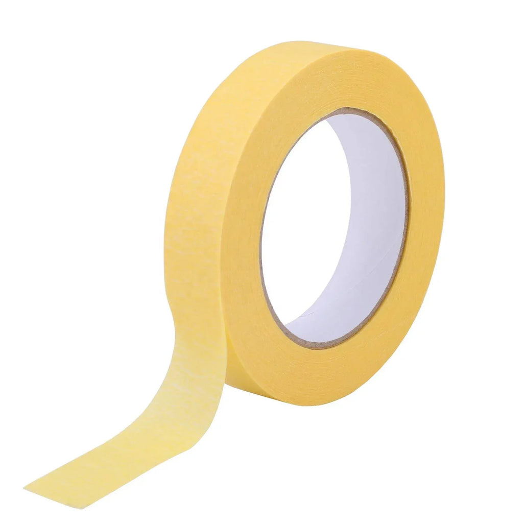Yellow painter's masking tape roll with loose end