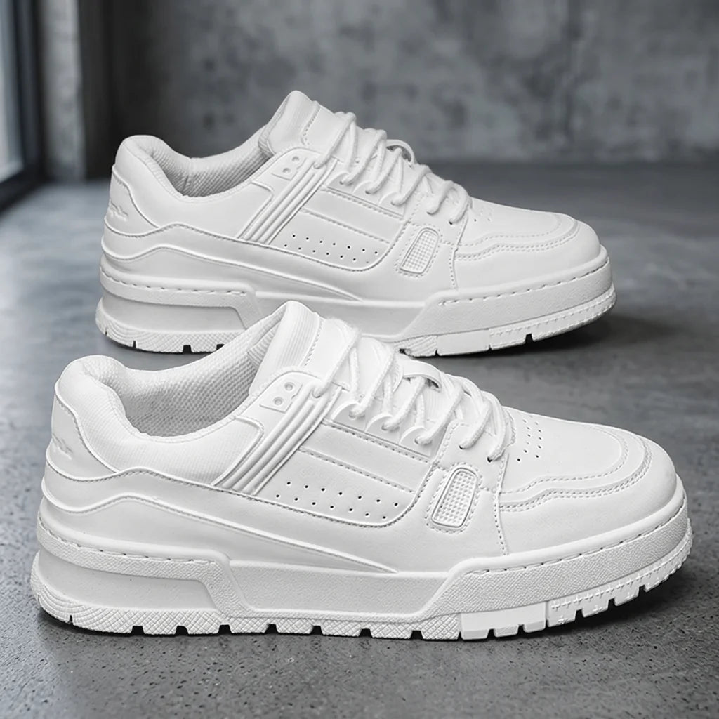 Manufacturer Custom LOGO Lace-up Luxury Sneakers White Black Blank Fashion for Men Cow Leather Upper PHYLON Midsole Toe PVC