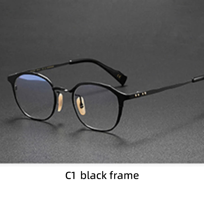 Luxury Pure Titanium Glasses Frames Minimalist Screwless Design Ultralight Eco-friendly Round Optical Eyewear with Case