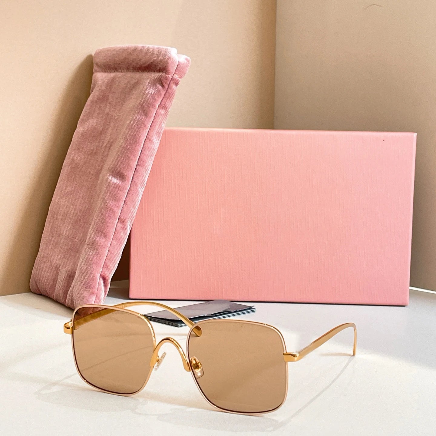 High-quality Luxury Designer Sunglasses-Polarized Lenses Rimless Frame-Light Weight Comfortable for Unisex Use-Trendy Logo