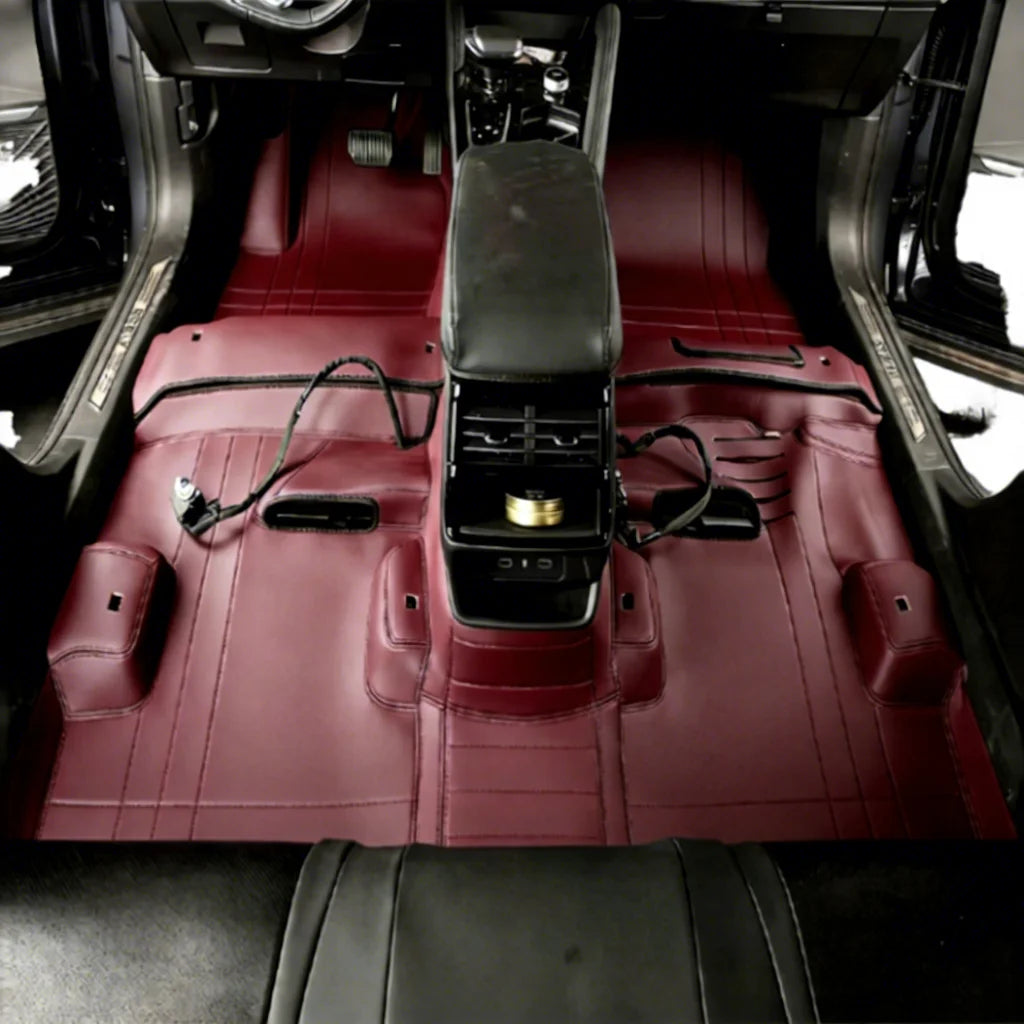 Custom 5-Piece Full Coverage High-end Leather Car Floor Mat Set 20mm Thick Business Style Fit Luxury Auto Interior Accessories