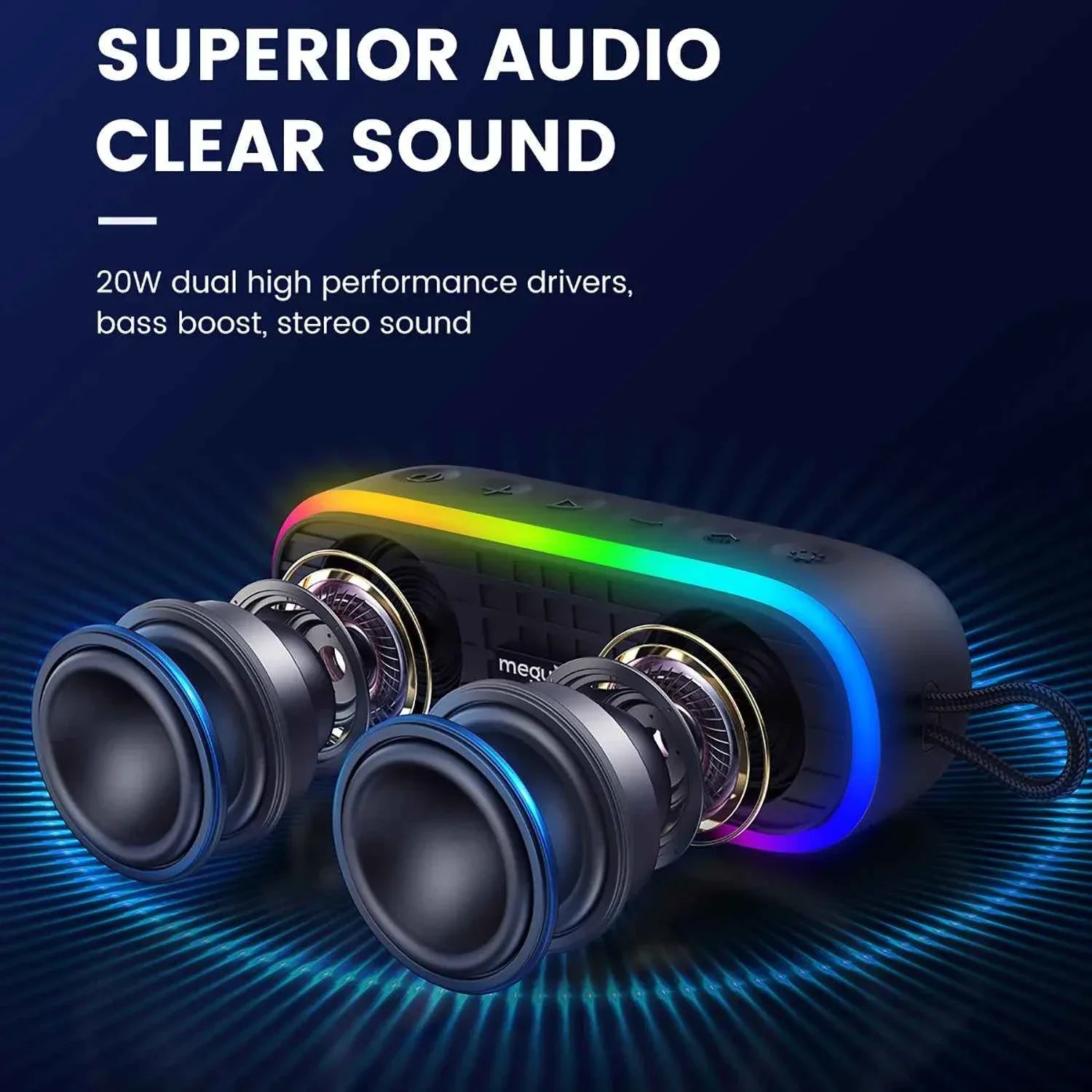 Portable Bluetooth Speaker: 24h Playtime Waterproof Wireless Audio My Store