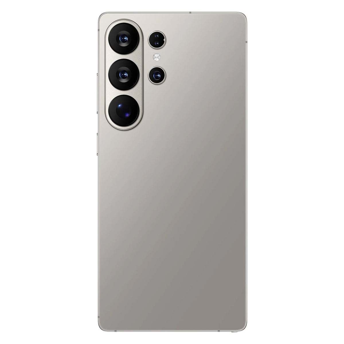 Gray smartphone back with quad rear cameras