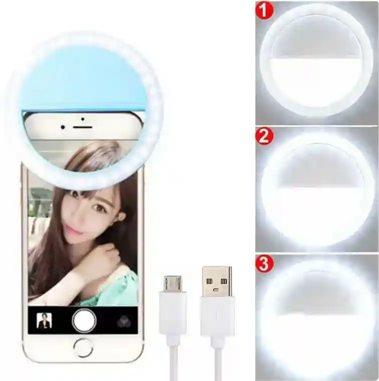 Rechargeable LED Selfie Light - Portable Clip for Content Creation Tidesmit