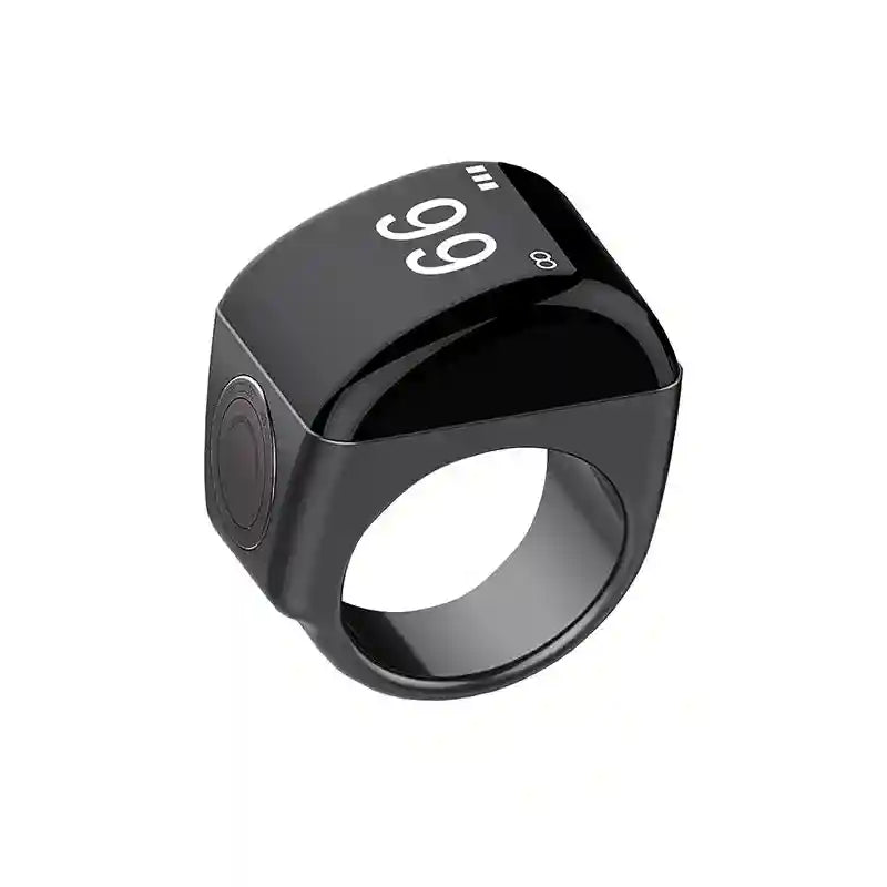 Smart Zikr Ring Health Monitor - Zinc Fitness Tracker with App Control Black Tidesmit