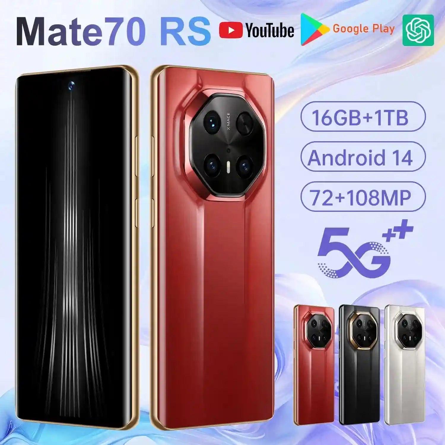 5G Smartphone 7.3 Inch AMOLED Display 16GB RAM 1TB Storage Tidesmit