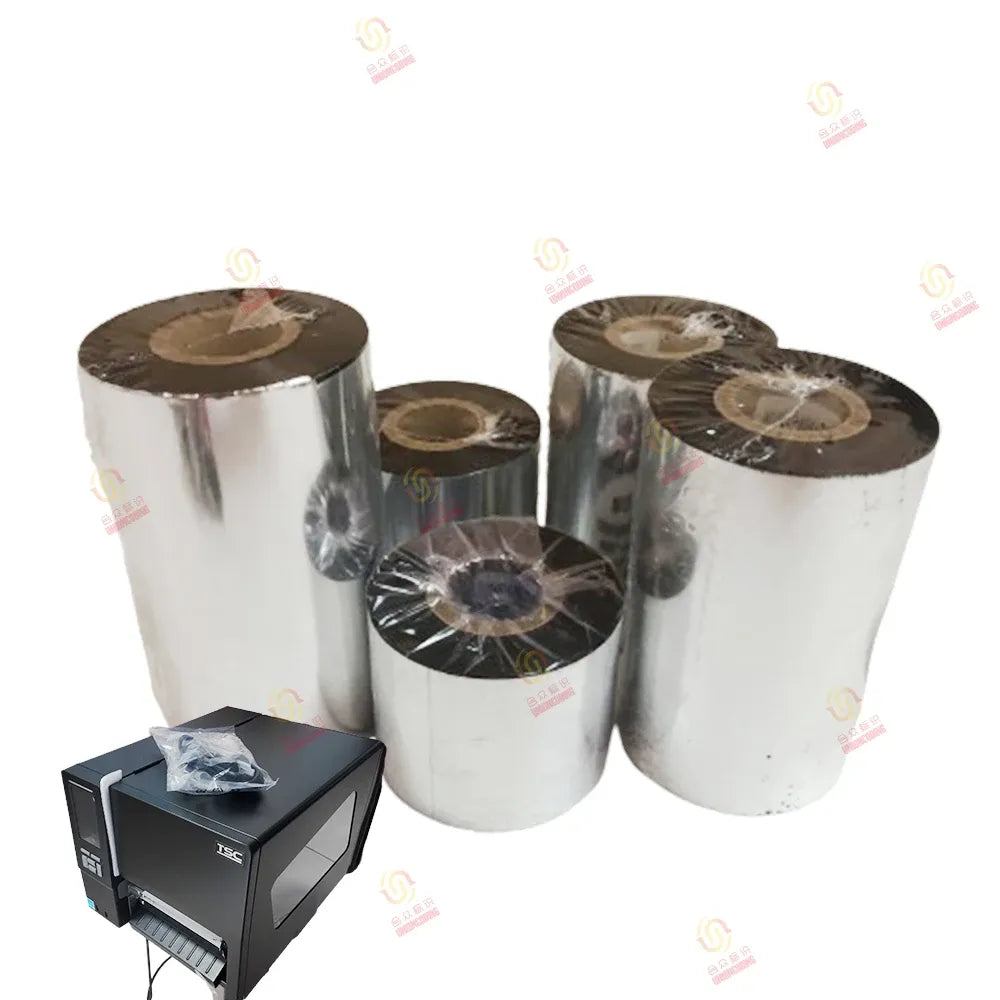 90mm 100mm 110mm 1inch Core Black Wax Barcode Thermal Transfer Ribbon TTR OEM
