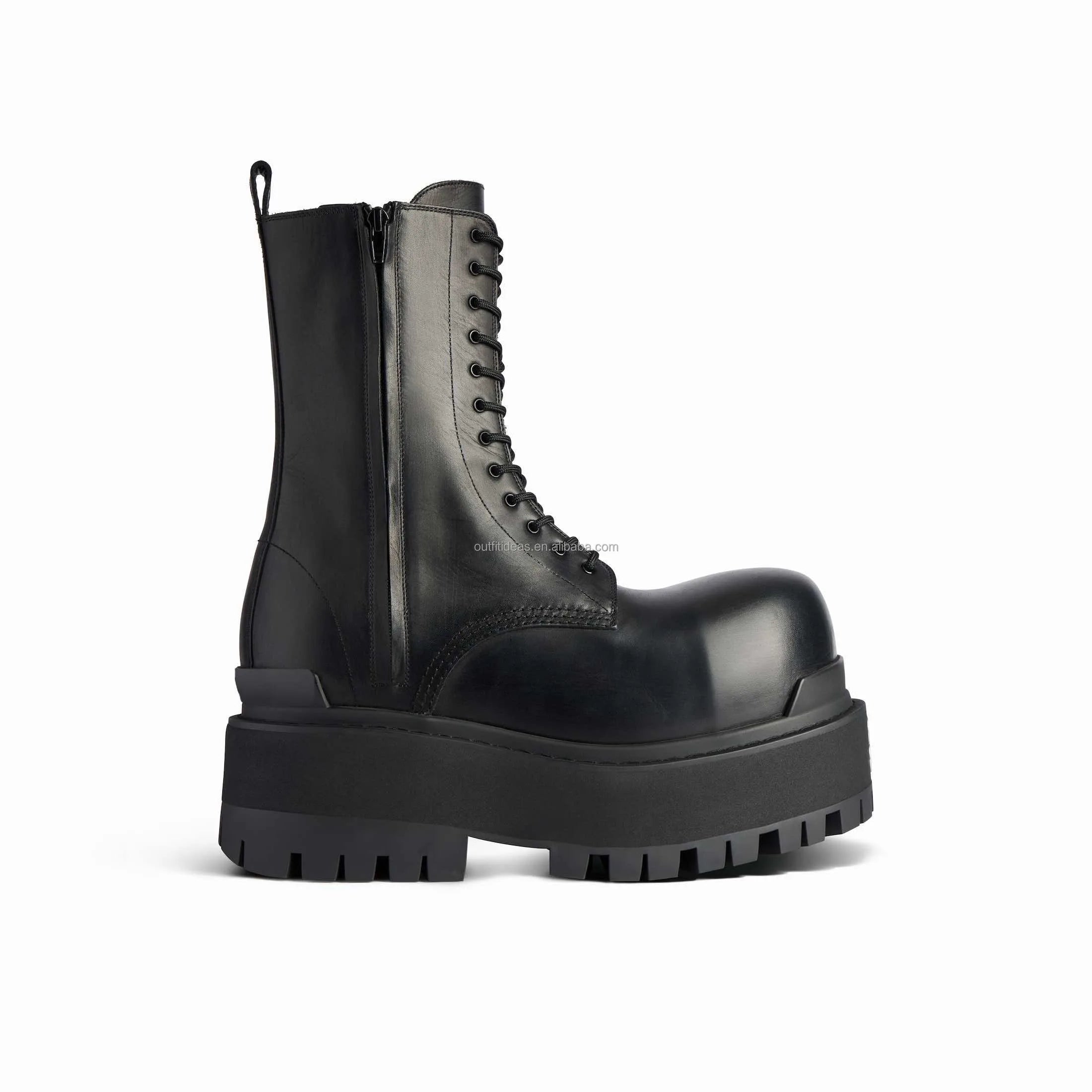 Exaggerated Sole 80mm Platform Height Extra Round Toe Worn-out Winter Luxury Leather Unisex Women Men Snow Boots Men Giant Boot