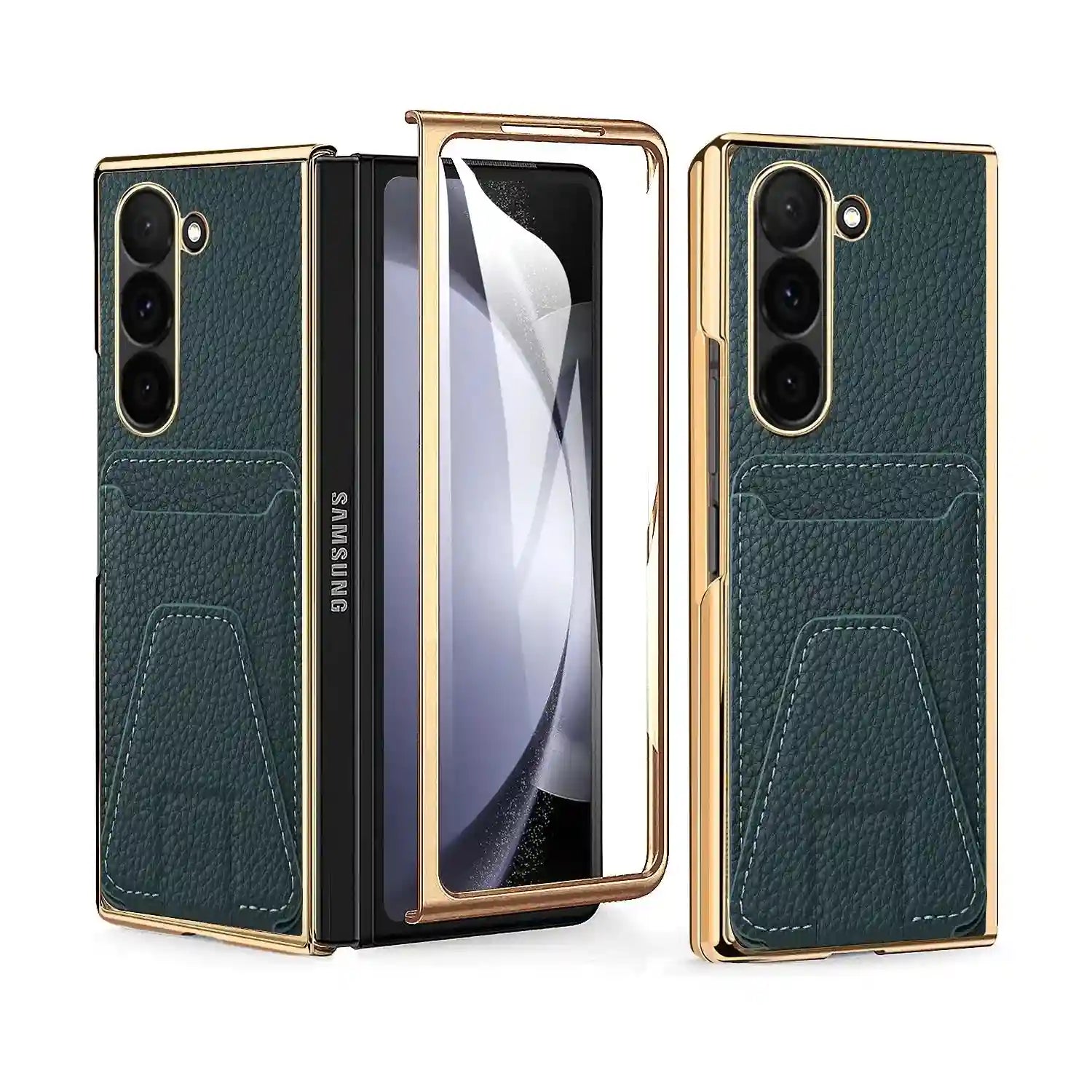 Samsung Galaxy Z Fold 6 Leather Case & Tempered Glass Screen Protector Tidesmit