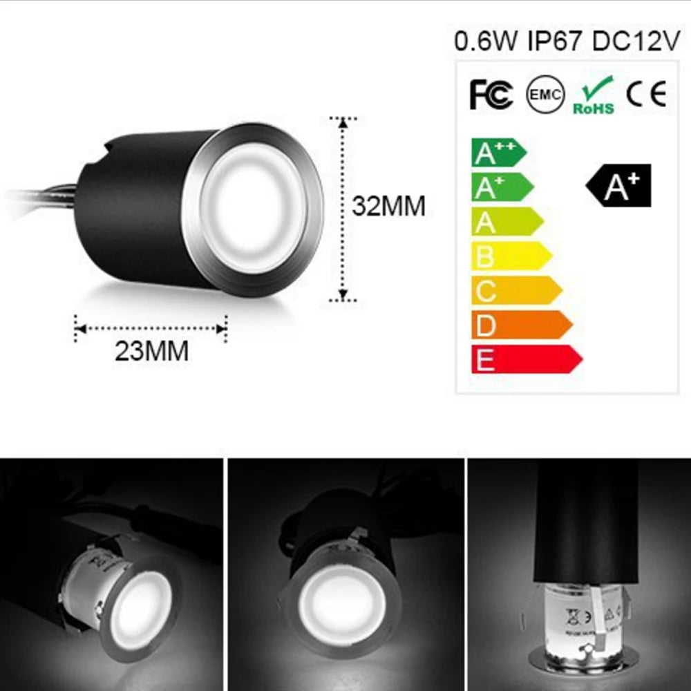 6pcs 8pcs Solar LED Deck Light Waterproof Underground Lamp Garden Buried Lamp Outside Recessed Stair Lamp Floor Wall Spotlight