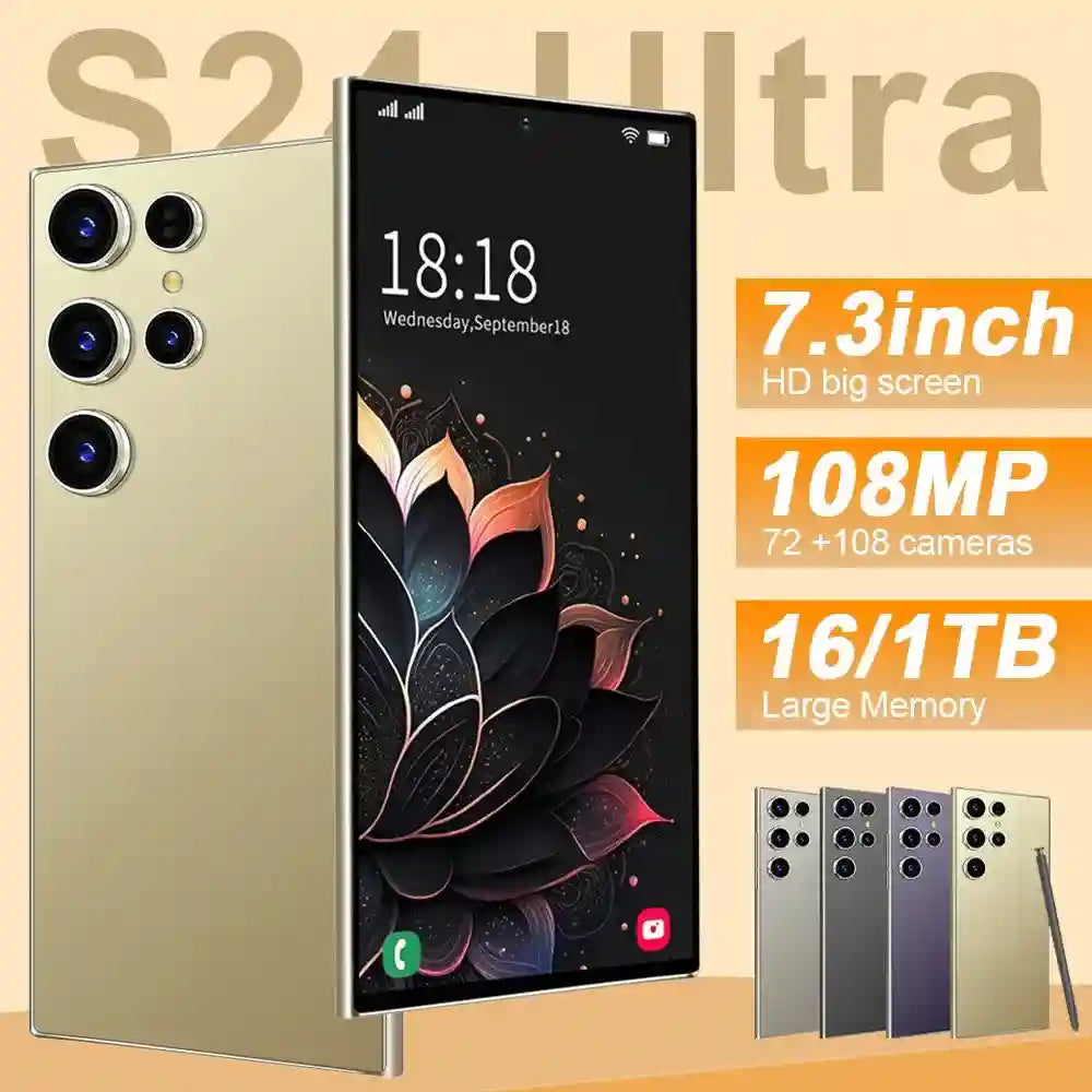 S24 Ultra Unlocked 5G Smartphone, 16GB RAM, 1TB Storage, Gold Tidesmit