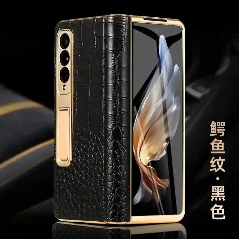 Samsung Galaxy Z Fold 6 Leather Case with Hinge Protection black3 OPP Bag Tidesmit
