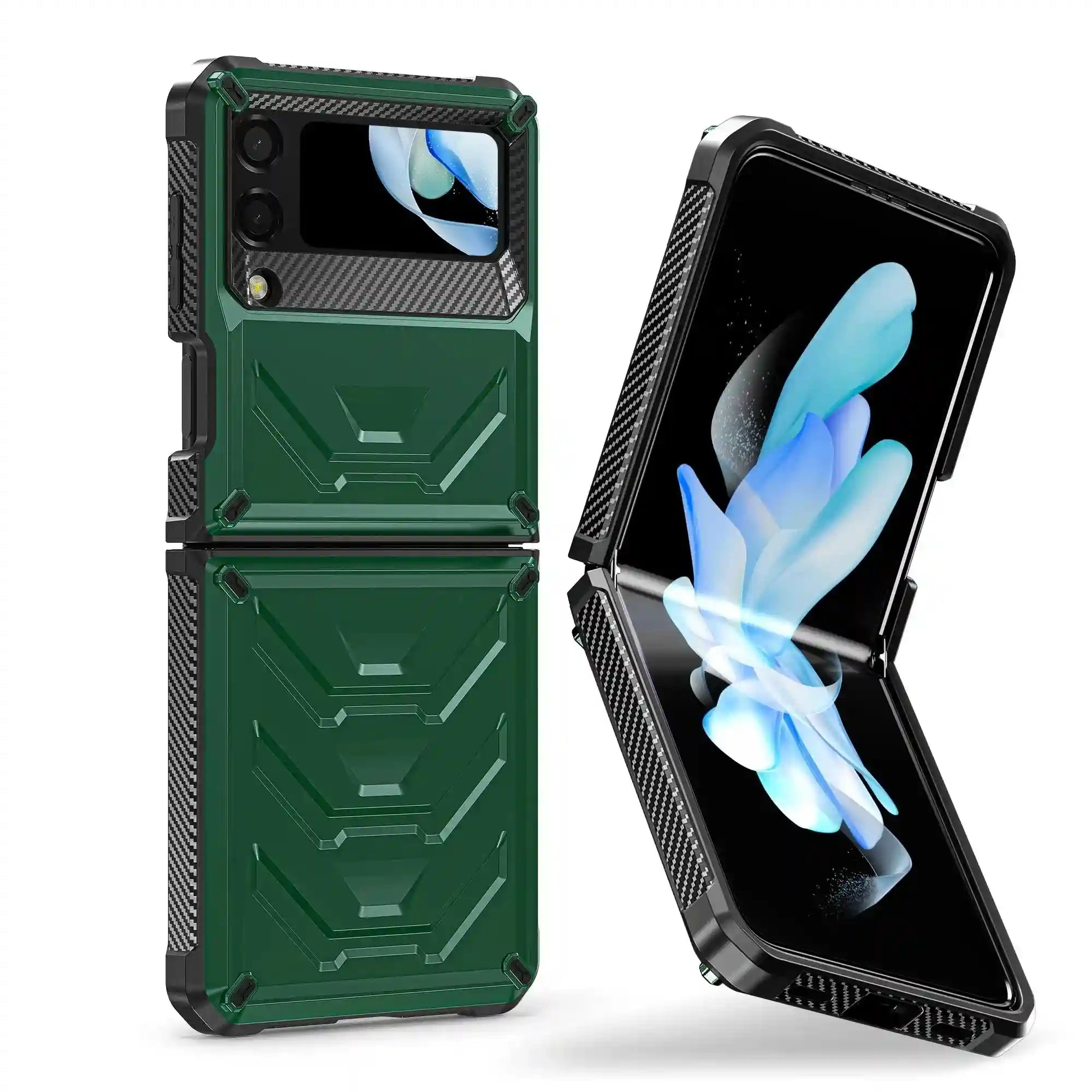 Galaxy Z Flip 4 Shockproof Case with Tempered Glass Screen Protector Tidesmit