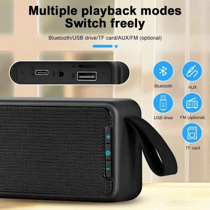 Portable Bluetooth Speaker - Waterproof 360 Sound with Bass Boost (Black) My Store