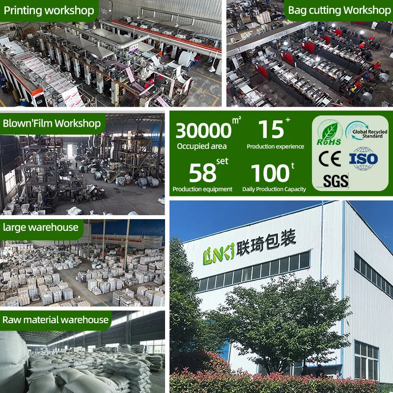 Pre-opened courier bag rolls on an automatic packaging production line