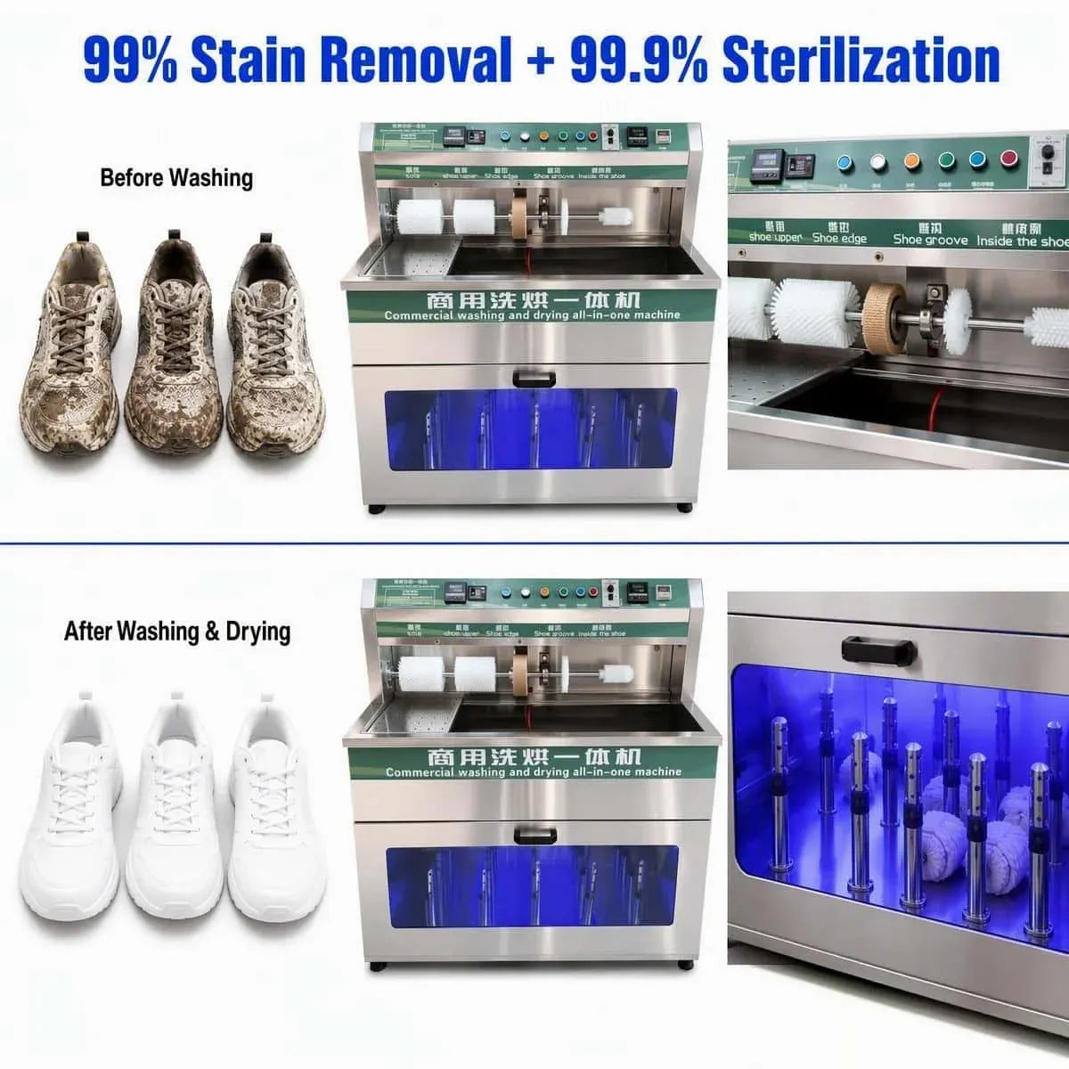 Multi-functional Intelligent Automatic Sneaker Cleaning Machine Commercial Shoe Washing Machine for Laundry