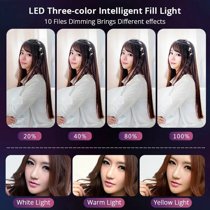 Dimmable LED Ring Light with Adjustable Tripod Stand - Tidesmit EU Tidesmit