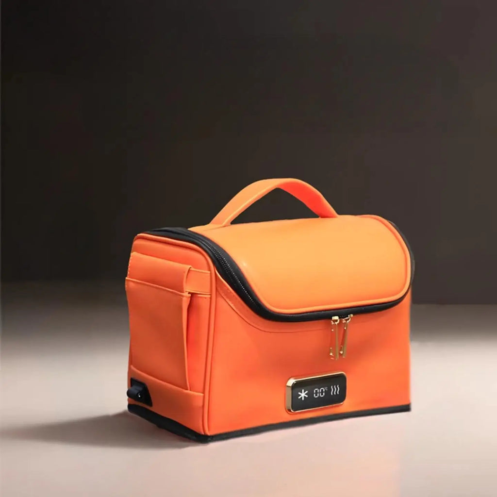 Luxury Pu Leather Hot and Cold Bag DC Electric Cooler Warmer Portable Fashionable Women's Handbag High-end Car Accessory