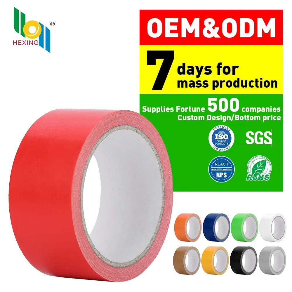 Red cloth duct tape roll with strong hot-melt adhesive, high-tack packing tape