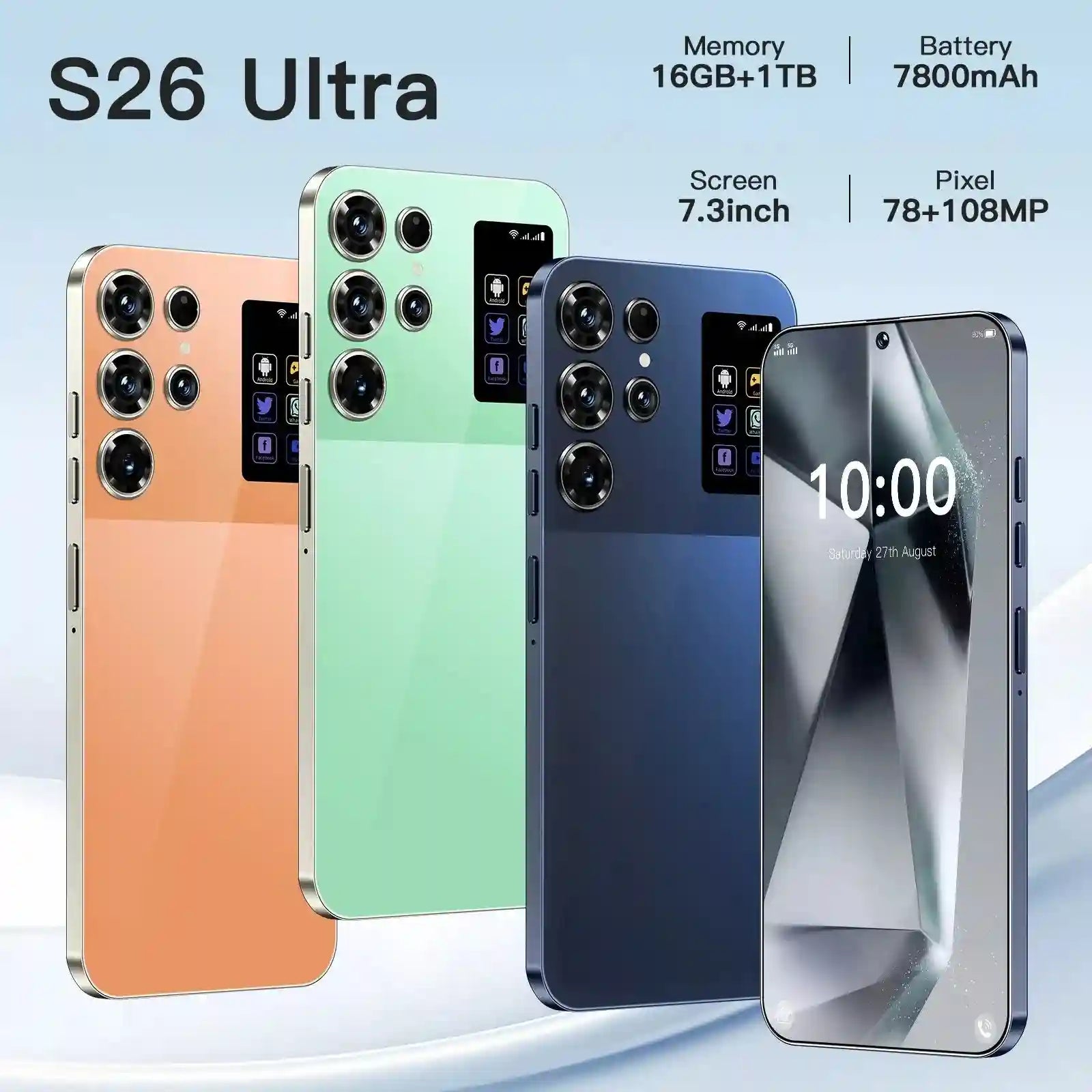 Tidesmit 5G Smartphone with 7.3 Inch AMOLED Display, 16GB RAM, 1TB Storage Tidesmit