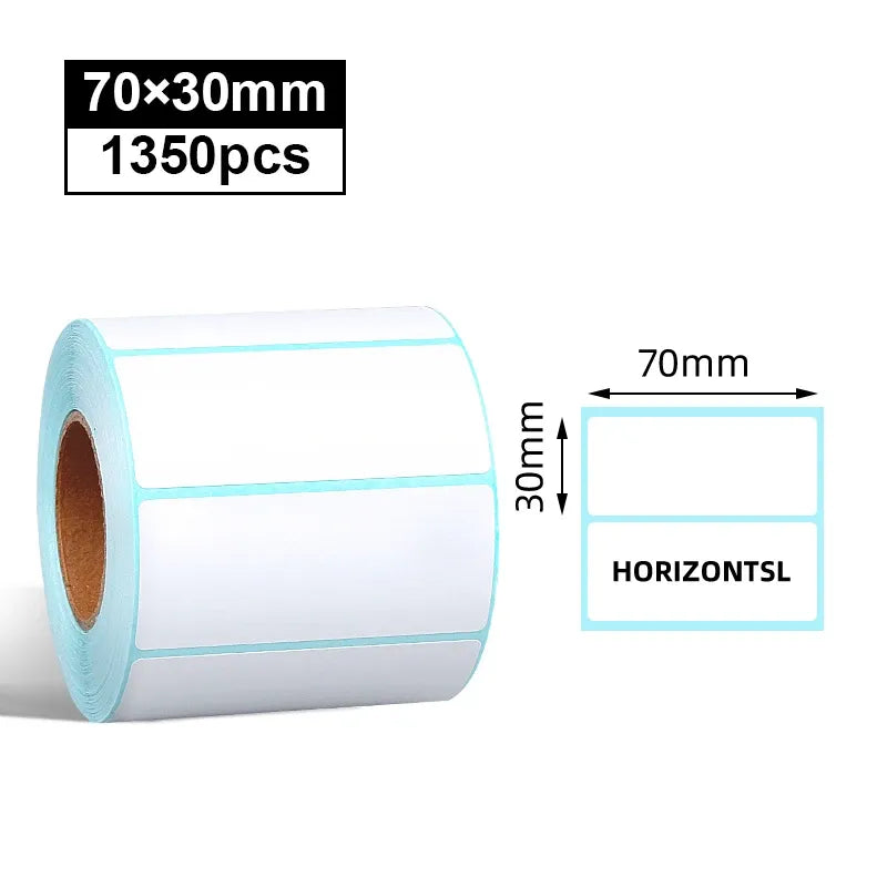 LTLL thermal label roll, white direct-thermal adhesive rectangular labels on a roll