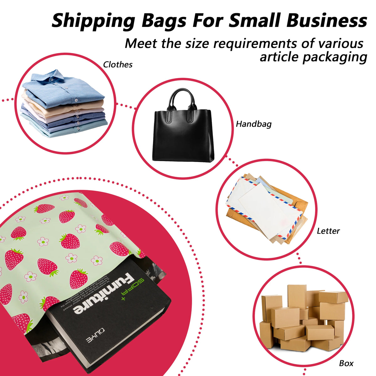 Shipping Bags for Clothing Strong Thick and Self Adhesive Mailing Bags Cute Packaging Bags for Small Business
