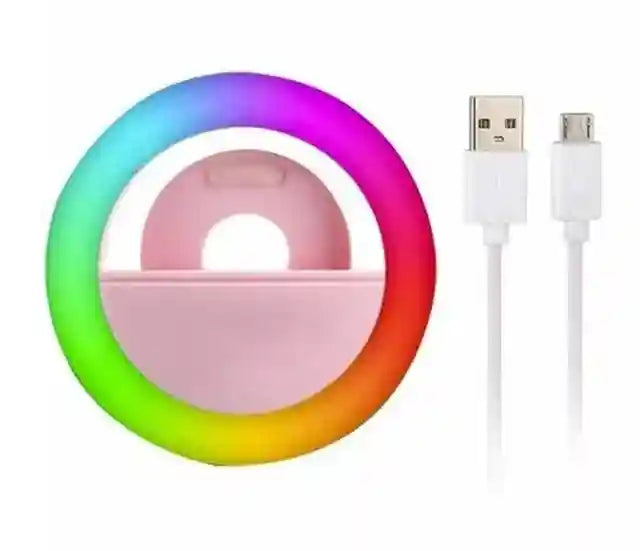 Clip-On LED Ring Light for Phone - RGB Dimmable Content Creation Lighting Tidesmit