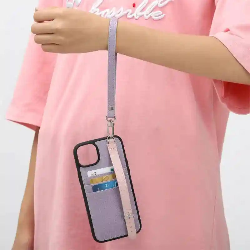 Crossbody Phone Case for iPhone 14 with Card Slot - Slim Shock-Absorbing Cover Tidesmit